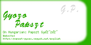 gyozo papszt business card